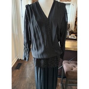 Norma Walters New York Vintage Women's , 100% silk, size 10 Black White